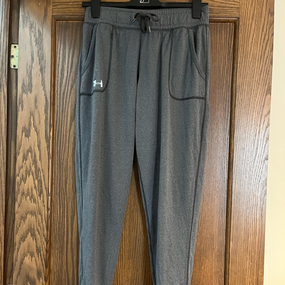 Grey track pants under armour